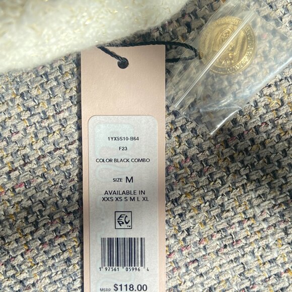 NWT BCBG GENERATION CARDIGAN BLK/WHT SIZE M - Picture 2 of 8